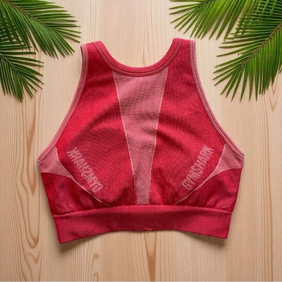 Gymshark Women’s Red Seamless High Neck Sports Bra - Size Small - Picture 2 of 10